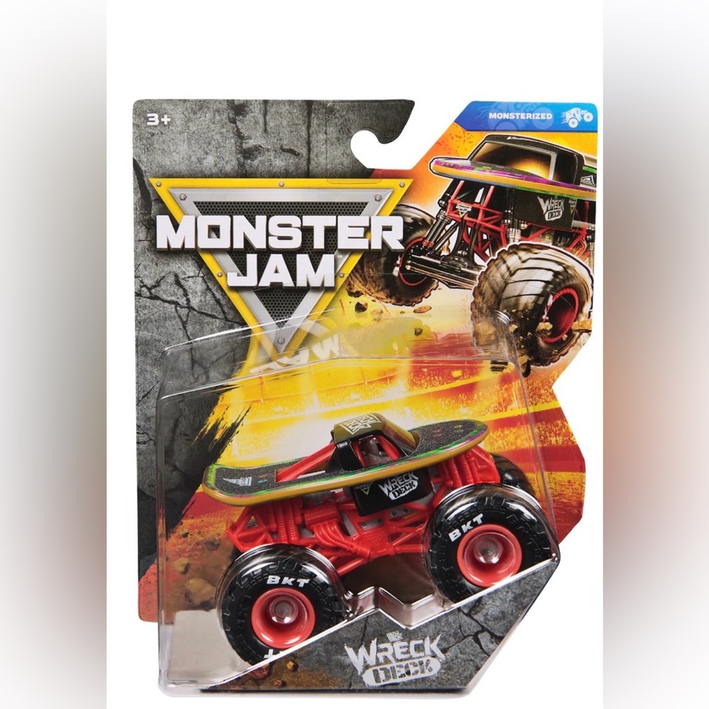 MONSTER JAM WRECK DECK 1:64 MONSTER TRUCK RED BLACK GREEN